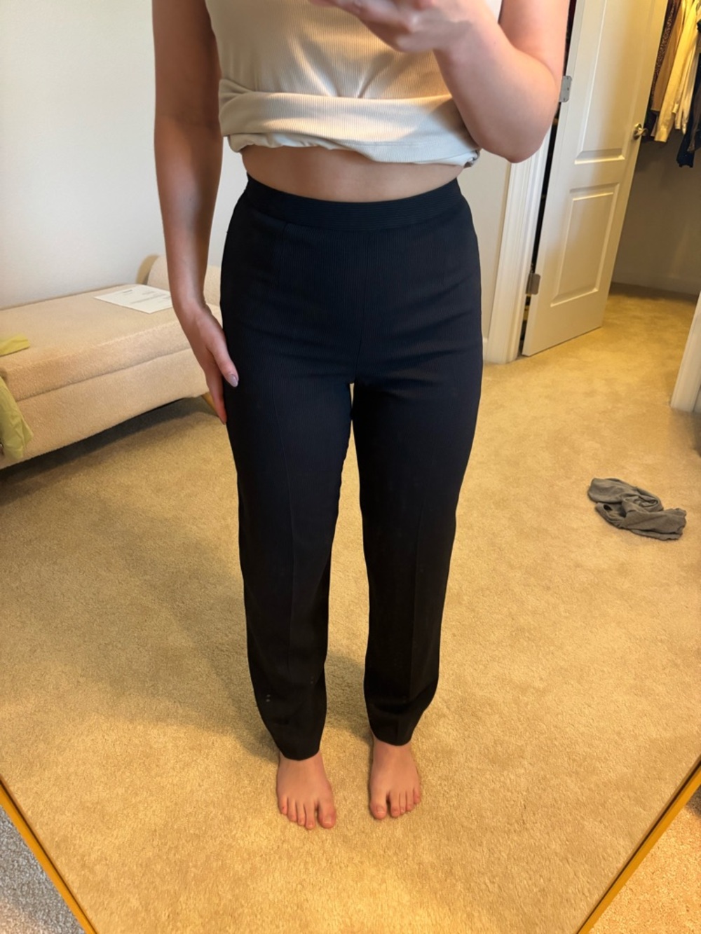 Giorgio Armani Black High-Waist Tailored Pants